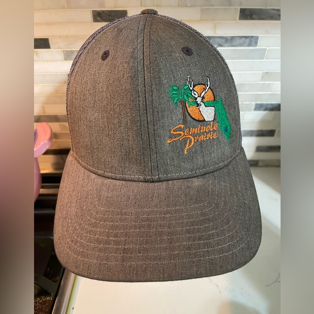 Seminole Prairie Gray Embroidered mesh snapback Hunting Hat Cap Richardson 112